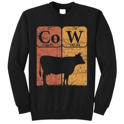 Cow Periodic Table Elements Cow Farmer Vintage Cow Lover Sweatshirt