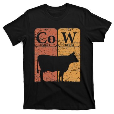 Cow Periodic Table Elements Cow Farmer Vintage Cow Lover T-Shirt