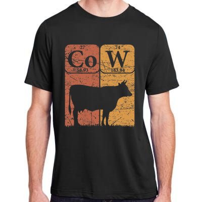 Cow Periodic Table Elements Cow Farmer Vintage Cow Lover Adult ChromaSoft Performance T-Shirt