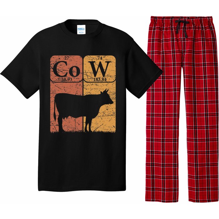 Cow Periodic Table Elements Cow Farmer Vintage Cow Lover Pajama Set