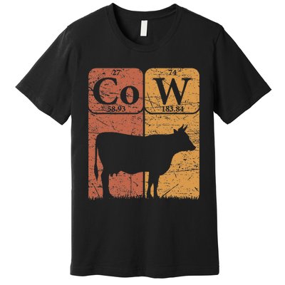 Cow Periodic Table Elements Cow Farmer Vintage Cow Lover Premium T-Shirt