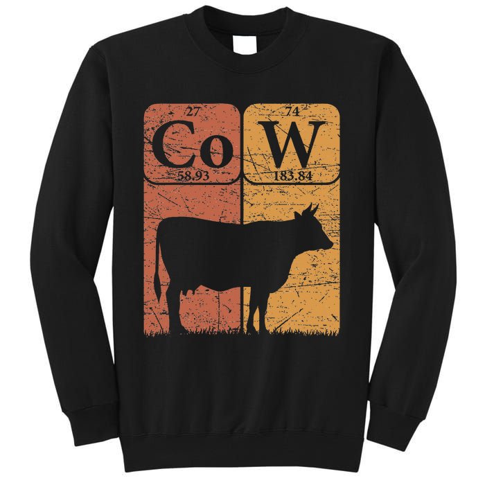 Cow Periodic Table Elements Cow Farmer Vintage Cow Lover Tall Sweatshirt