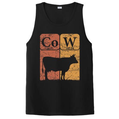 Cow Periodic Table Elements Cow Farmer Vintage Cow Lover PosiCharge Competitor Tank