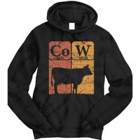 Cow Periodic Table Elements Cow Farmer Vintage Cow Lover Tie Dye Hoodie