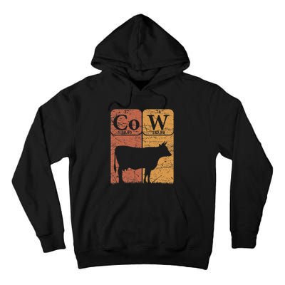 Cow Periodic Table Elements Cow Farmer Vintage Cow Lover Tall Hoodie