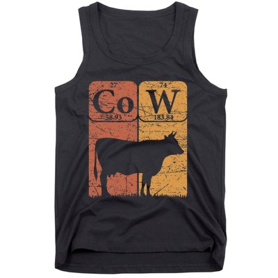 Cow Periodic Table Elements Cow Farmer Vintage Cow Lover Tank Top