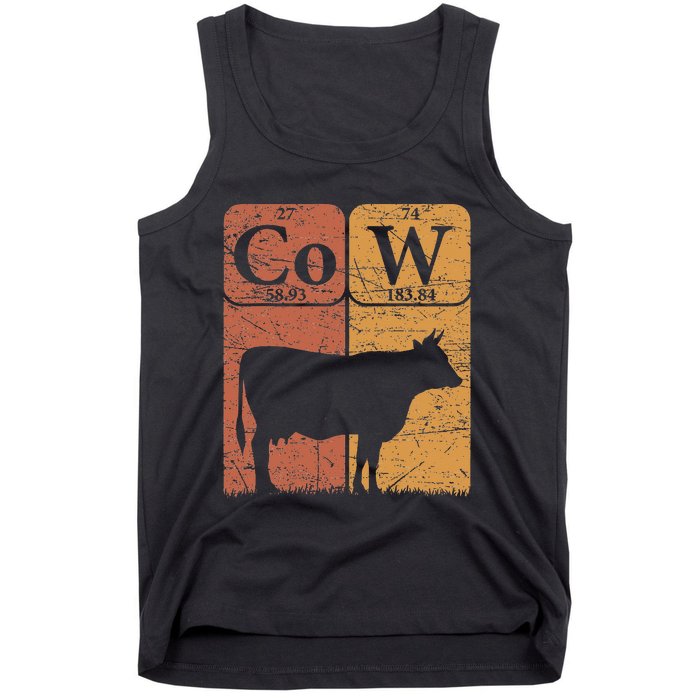 Cow Periodic Table Elements Cow Farmer Vintage Cow Lover Tank Top