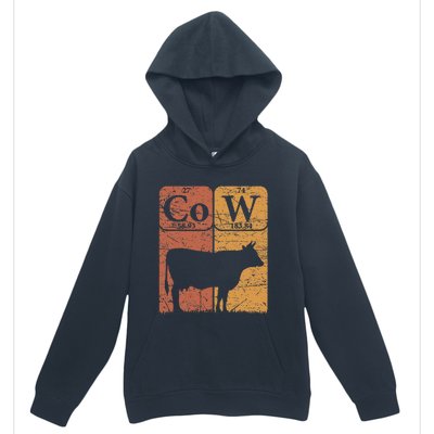 Cow Periodic Table Elements Cow Farmer Vintage Cow Lover Urban Pullover Hoodie