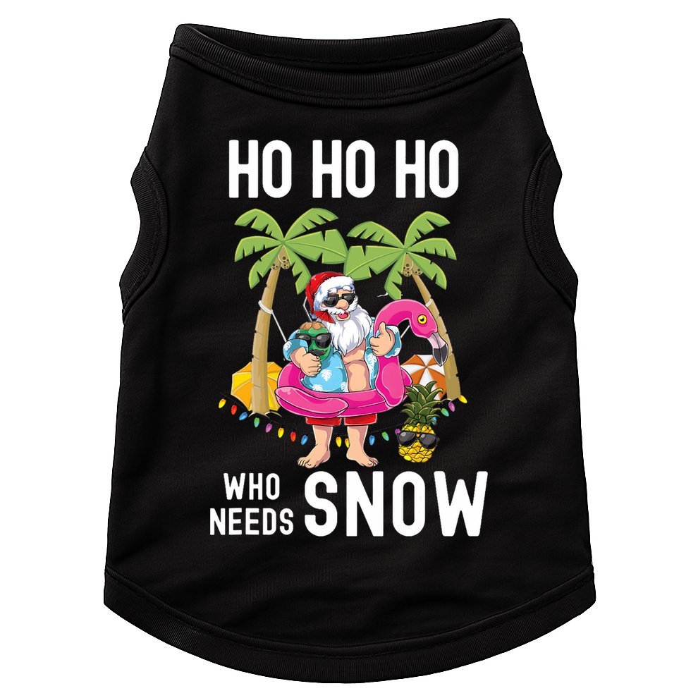 Christmas Palm Tree Santa Surfing Summer Beach Vacation Doggie Tank