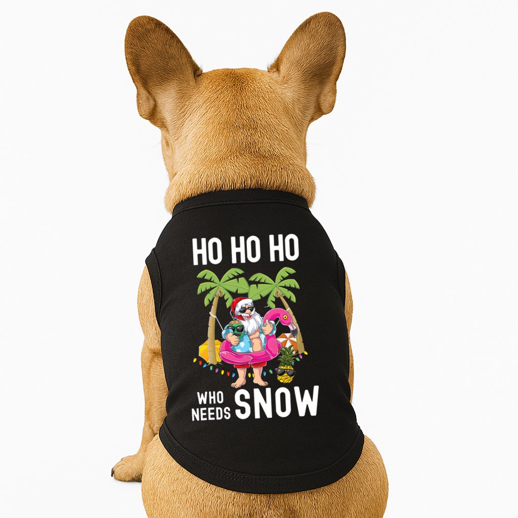 Christmas Palm Tree Santa Surfing Summer Beach Vacation Doggie Tank