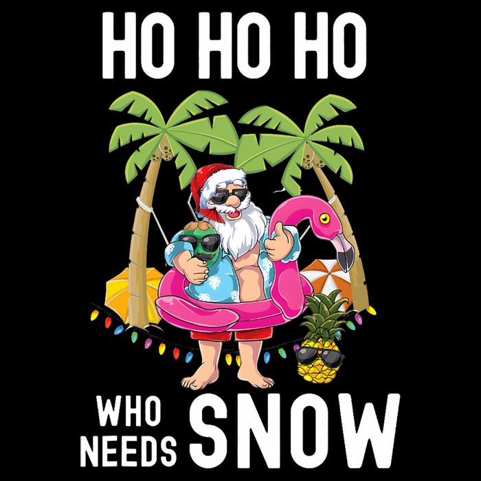 Christmas Palm Tree Santa Surfing Summer Beach Vacation Doggie Tank