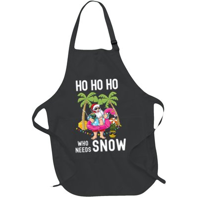 Christmas Palm Tree Santa Surfing Summer Beach Vacation Apron