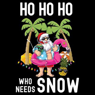Christmas Palm Tree Santa Surfing Summer Beach Vacation T-Shirt