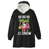 Christmas Palm Tree Santa Surfing Summer Beach Vacation Hooded Wearable Blanket