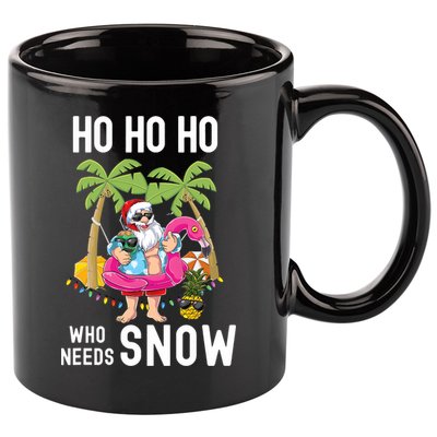 Christmas Palm Tree Santa Surfing Summer Beach Vacation 11oz C Handle Ceramic Mug