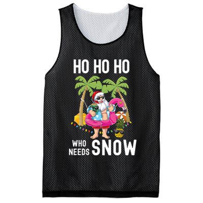 Christmas Palm Tree Santa Surfing Summer Beach Vacation Mesh Reversible Basketball Jersey Tank