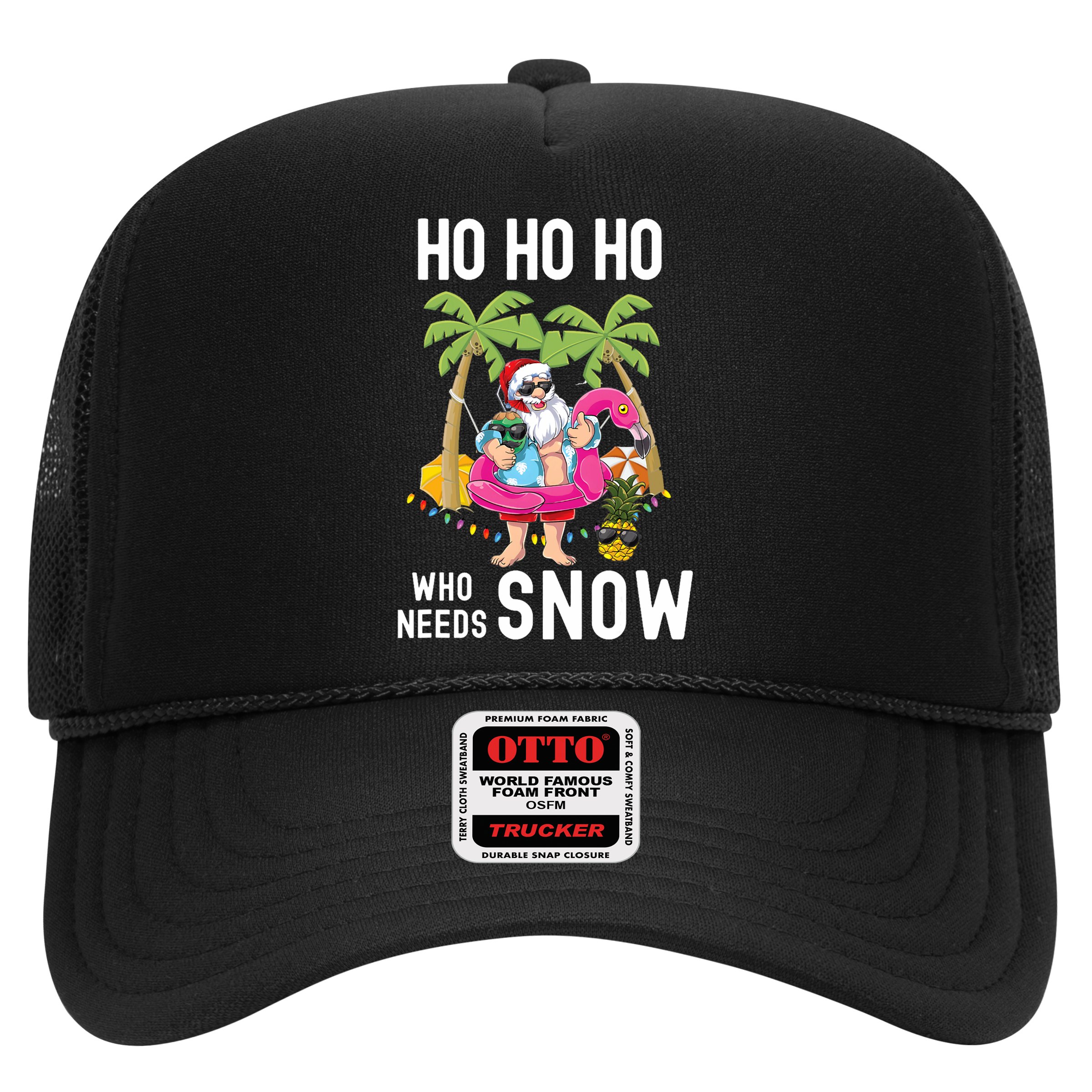 Christmas Palm Tree Santa Surfing Summer Beach Vacation Hat
