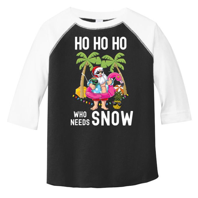 Christmas Palm Tree Santa Surfing Summer Beach Vacation Toddler Fine Jersey T-Shirt