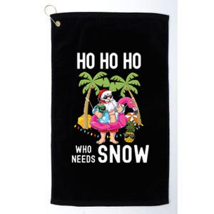 Christmas Palm Tree Santa Surfing Summer Beach Vacation Platinum Collection Golf Towel