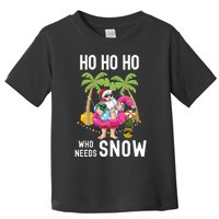 Christmas Palm Tree Santa Surfing Summer Beach Vacation Toddler T-Shirt