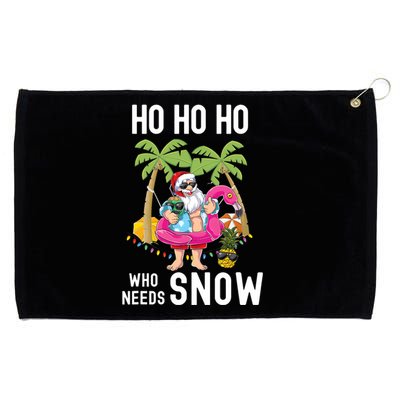 Christmas Palm Tree Santa Surfing Summer Beach Vacation Grommeted Golf Towel