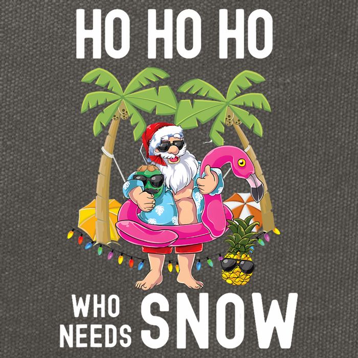Christmas Palm Tree Santa Surfing Summer Beach Vacation Cotton Canvas Backpack