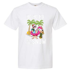 Christmas Palm Tree Santa Surfing Summer Beach Vacation Garment-Dyed Heavyweight T-Shirt