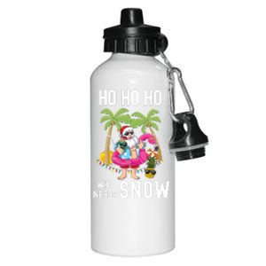 Christmas Palm Tree Santa Surfing Summer Beach Vacation Aluminum Water Bottle