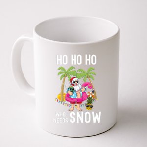 Christmas Palm Tree Santa Surfing Summer Beach Vacation Coffee Mug