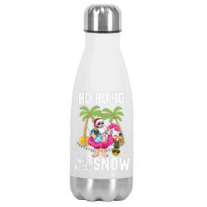 Christmas Palm Tree Santa Surfing Summer Beach Vacation Stainless Steel Insulated Water Bottle