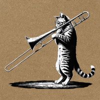 Cat Playing Trombone Player Trombonist Instrument Cotton Canvas Backpack