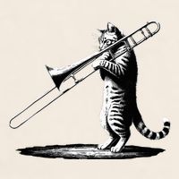Cat Playing Trombone Player Trombonist Instrument Garment-Dyed Women's Muscle Tee