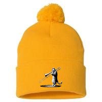 Cat Playing Trombone Player Trombonist Instrument Pom Pom 12in Knit Beanie