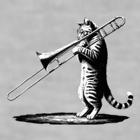 Cat Playing Trombone Player Trombonist Instrument Ladies PosiCharge Tri-Blend Wicking Tank