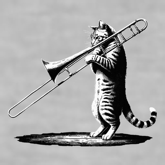 Cat Playing Trombone Player Trombonist Instrument Ladies PosiCharge Tri-Blend Wicking Tank