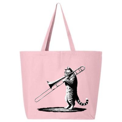 Cat Playing Trombone Player Trombonist Instrument 25L Jumbo Tote