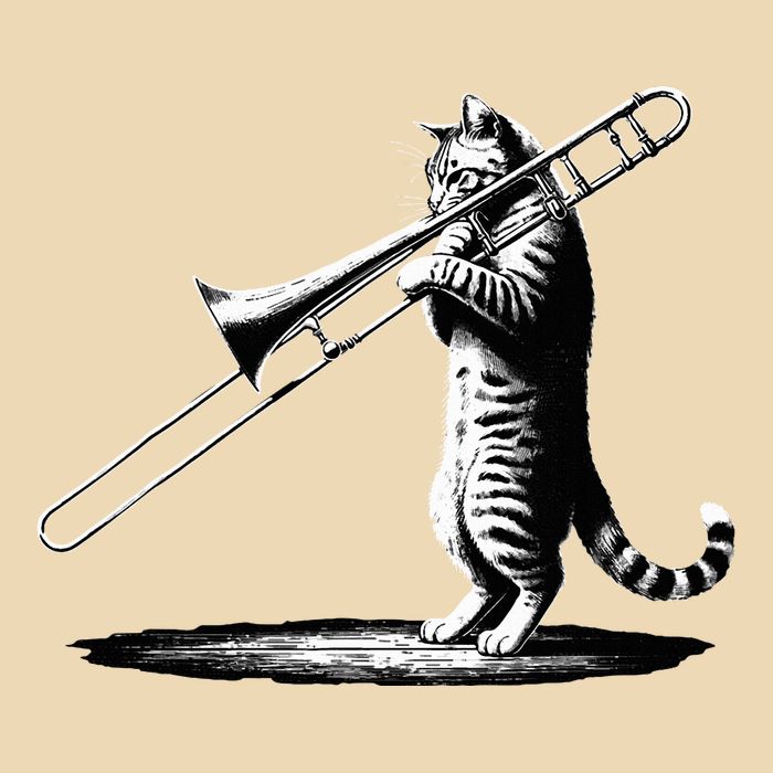 Cat Playing Trombone Player Trombonist Instrument Drawstring Bag