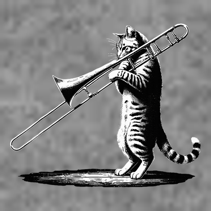 Cat Playing Trombone Player Trombonist Instrument Toddler Hoodie
