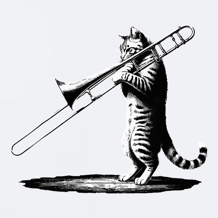 Cat Playing Trombone Player Trombonist Instrument Sueded Cloud Jersey T-Shirt