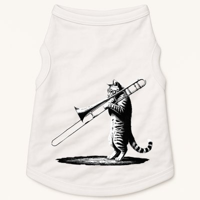 Cat Playing Trombone Player Trombonist Instrument Doggie Tank