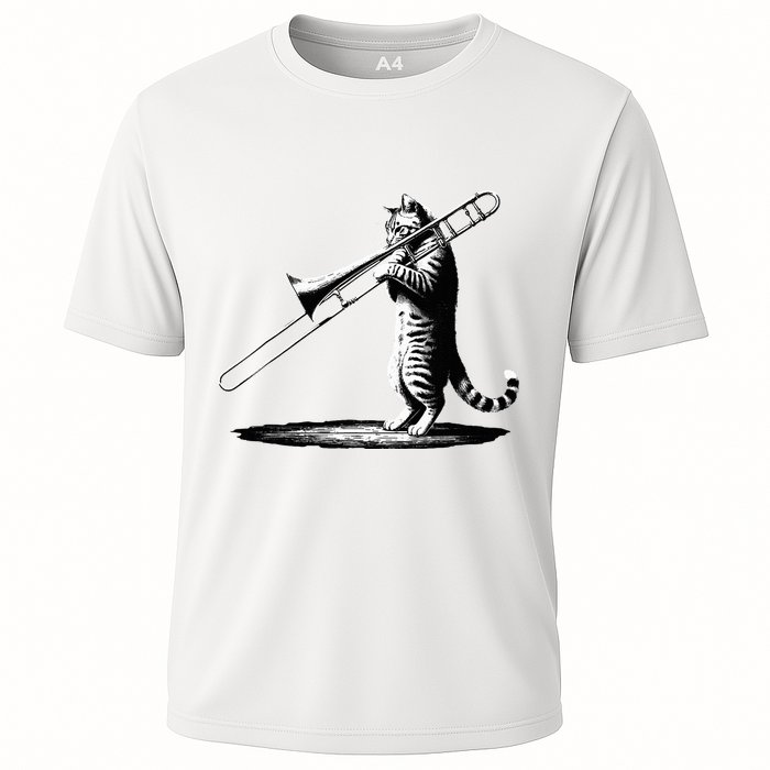 Cat Playing Trombone Player Trombonist Instrument Performance Shirt