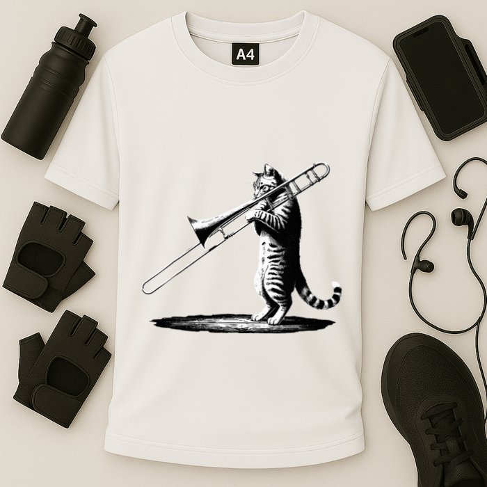 Cat Playing Trombone Player Trombonist Instrument Performance Shirt