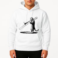 Cat Playing Trombone Player Trombonist Instrument Hoodie