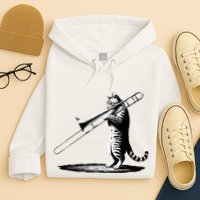 Cat Playing Trombone Player Trombonist Instrument Hoodie