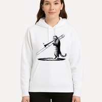 Cat Playing Trombone Player Trombonist Instrument Hoodie