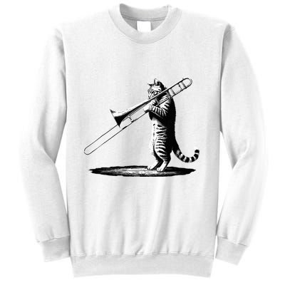 Cat Playing Trombone Player Trombonist Instrument Sweatshirt