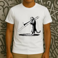 Cat Playing Trombone Player Trombonist Instrument T-Shirt