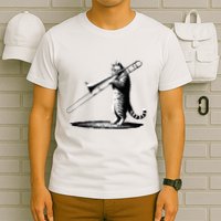 Cat Playing Trombone Player Trombonist Instrument T-Shirt