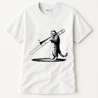 Cat Playing Trombone Player Trombonist Instrument Tall T-Shirt