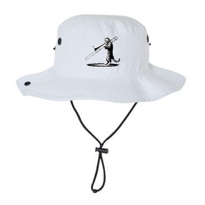 Cat Playing Trombone Player Trombonist Instrument Bucket Hat